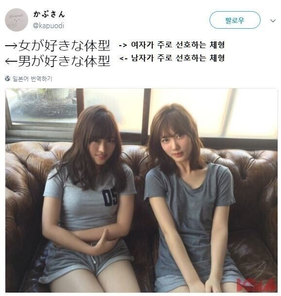 성별에 따라 다른 선호하는 채형