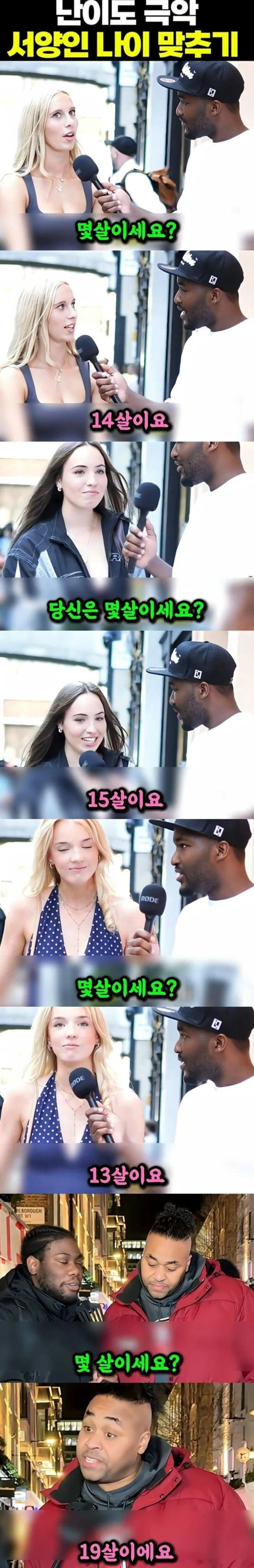 난이도 극악 서양인 나이 맞추기