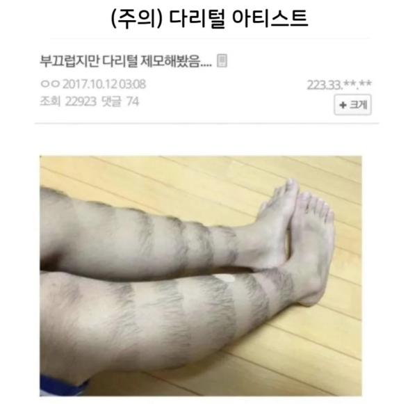 혐) 다리털 아티스트