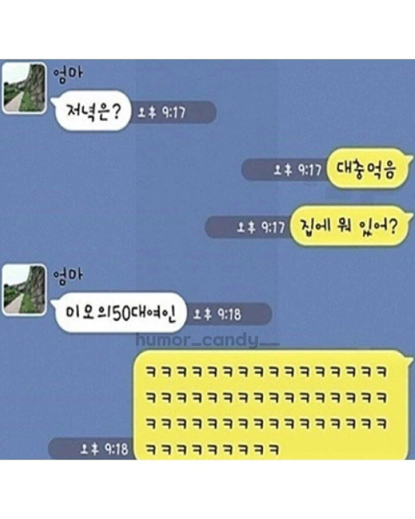 엄마와의 카톡 내용