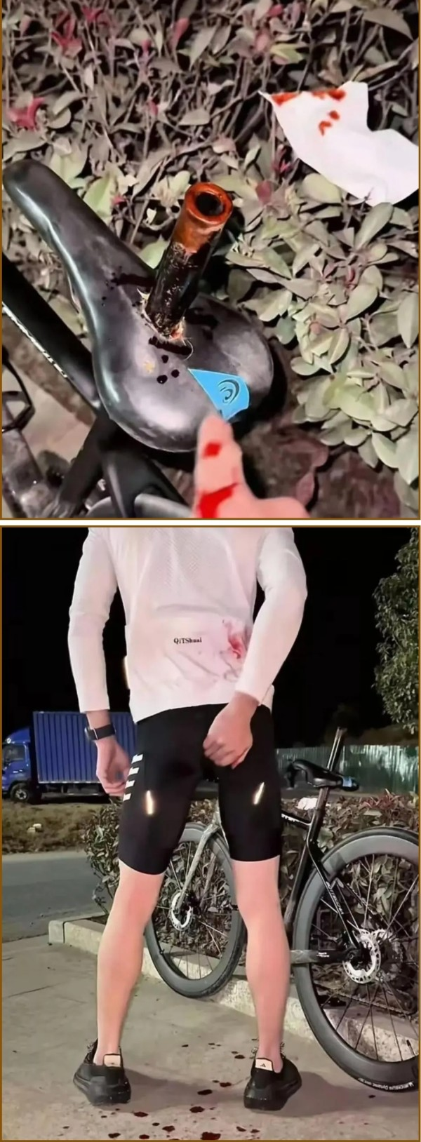 충격적인 자전거 사고