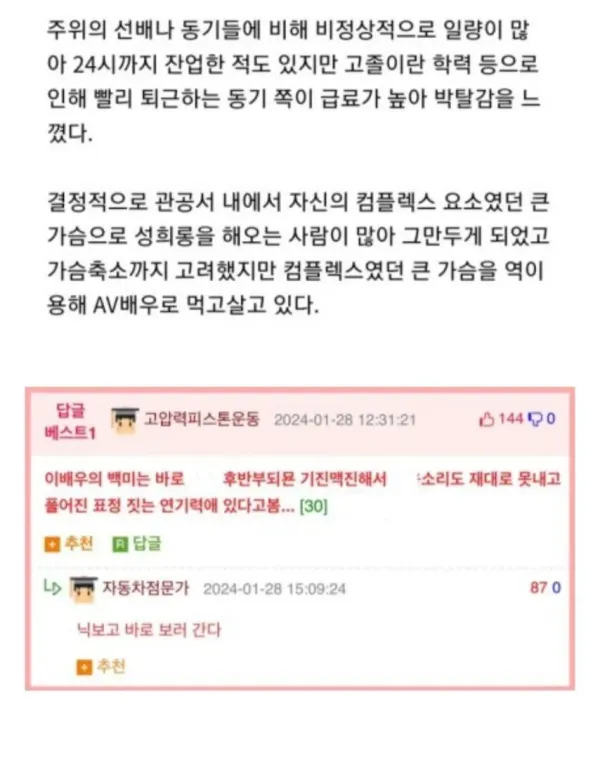 공무원 관두고 AV배우