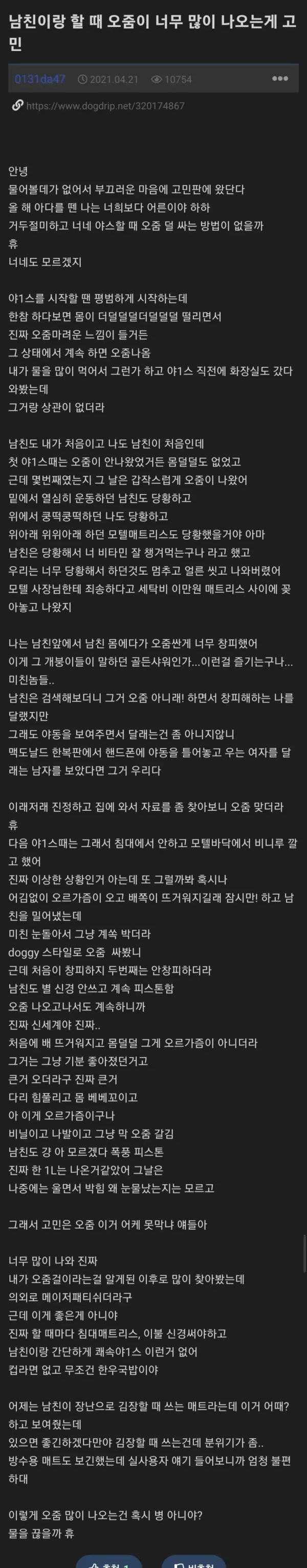 남친이랑 ㅅㅅ할 때 고민인 디시녀