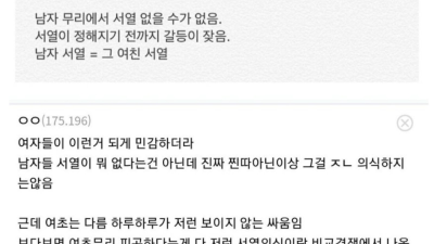 여초의 남친 서열 타령