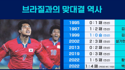 브라질전 축구 역대 전적