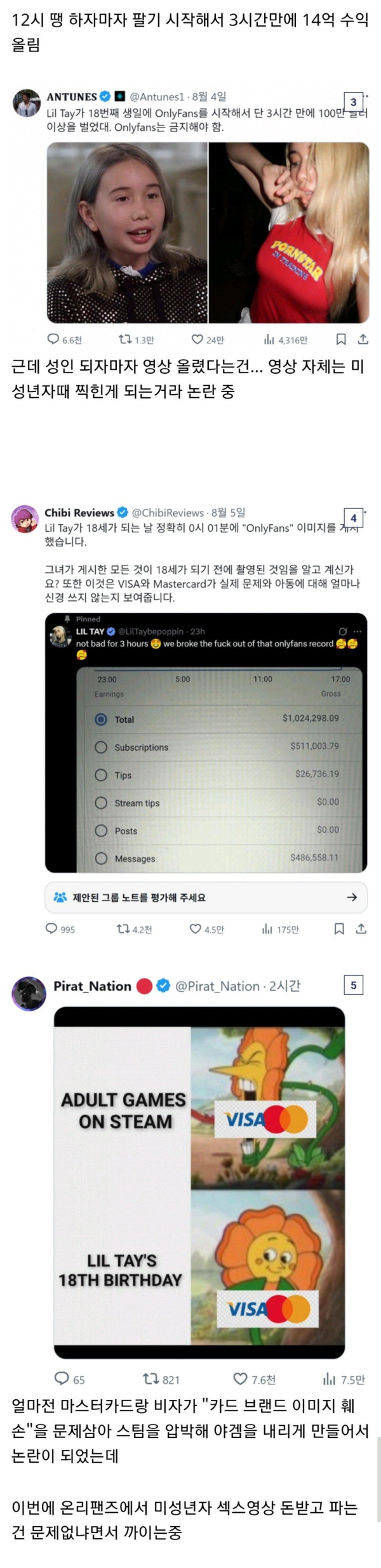 성인 되자마자 ㅅㅅ영상을 팔아 수십억 번 여자