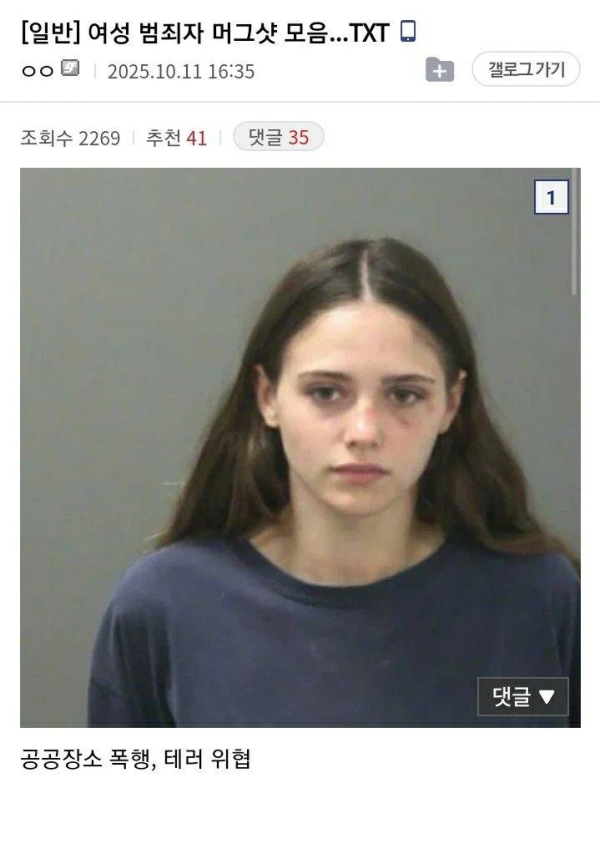 여성 범죄자 머그샷 모음