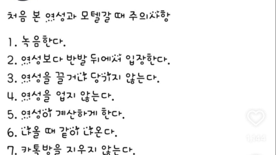 처음 본 여자랑 모텔갈 때 주의사항