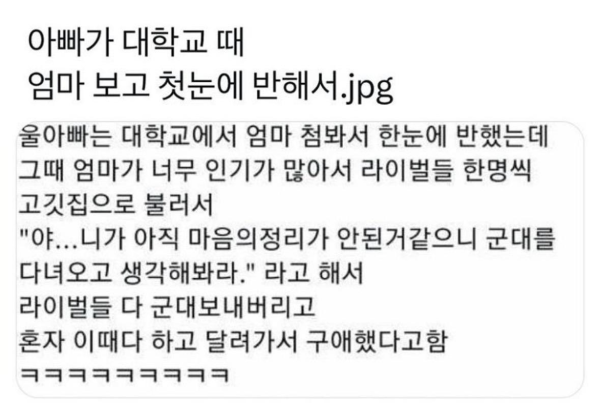 아빠가 대학교때