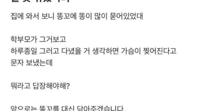 담임이 받은 학부모가 가슴이 찢어진다는 문자