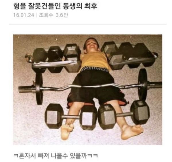 형을 잘못건들인 동생의 최후