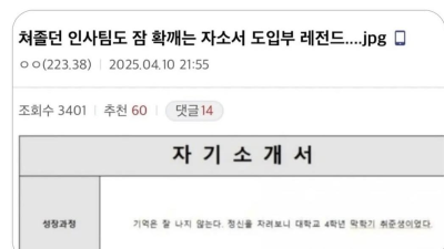 인사팀도 잠 확깨는 자소서