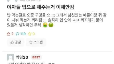 입으로 해주는거 이해가 안간다는 에타인
