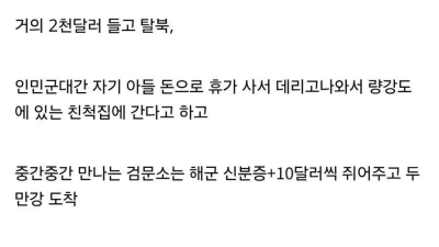 회사 신입의 탈북 썰