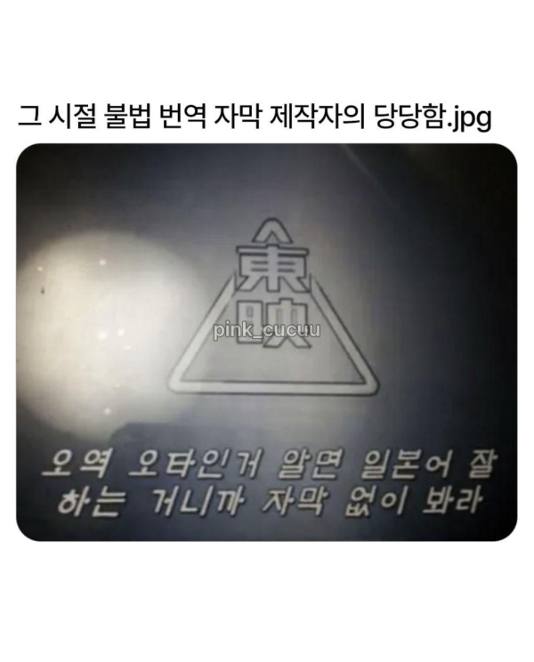그시절 불법 번역 자막제작자