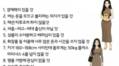 요즘 남자들이 1순위로 생각하는 여자