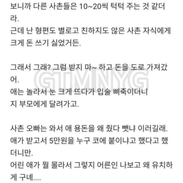 조카에게 용돈줬는데 생긴 일