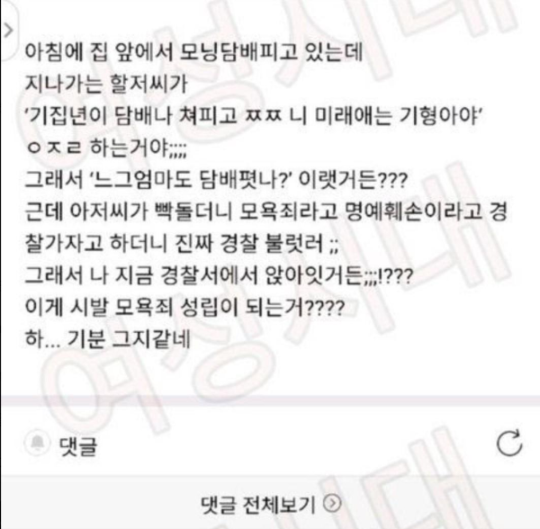 모욕죄로 경찰서 간 썰