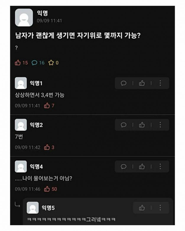 남자가 괜찮게 생겼으면 자기위로 몇까지 가능?