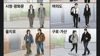 서울 지역별 직장인 출근룩