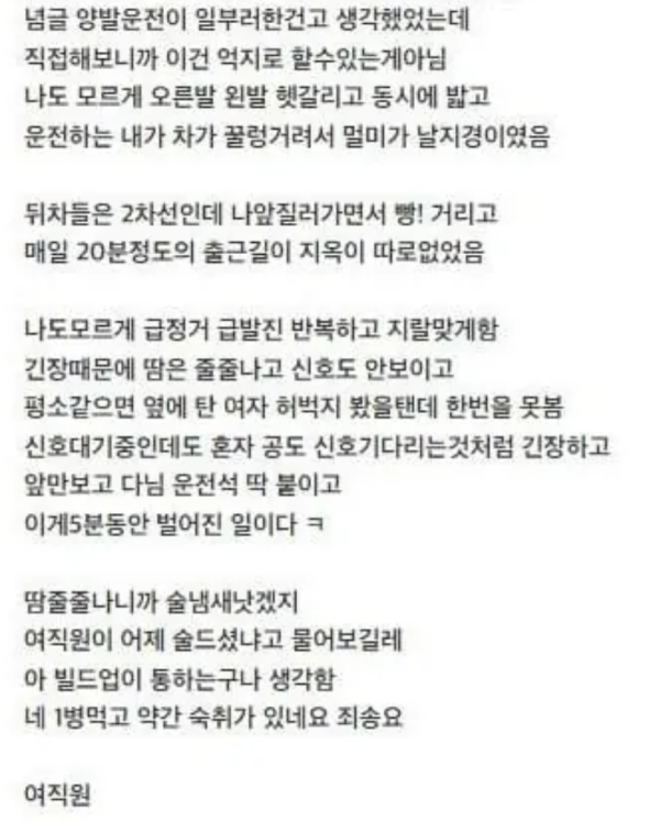 카풀 안하려고 머리 썼는데 진짜 임자 만난 썰