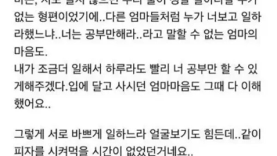 피자 먹다가 펑펑 운 썰