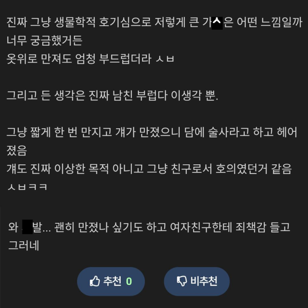 여사친 가슴만진 썰